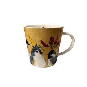 PPD Vicki Sawyer New Bone China Coffee Mug Birds Chili Peppers Microwave Safe